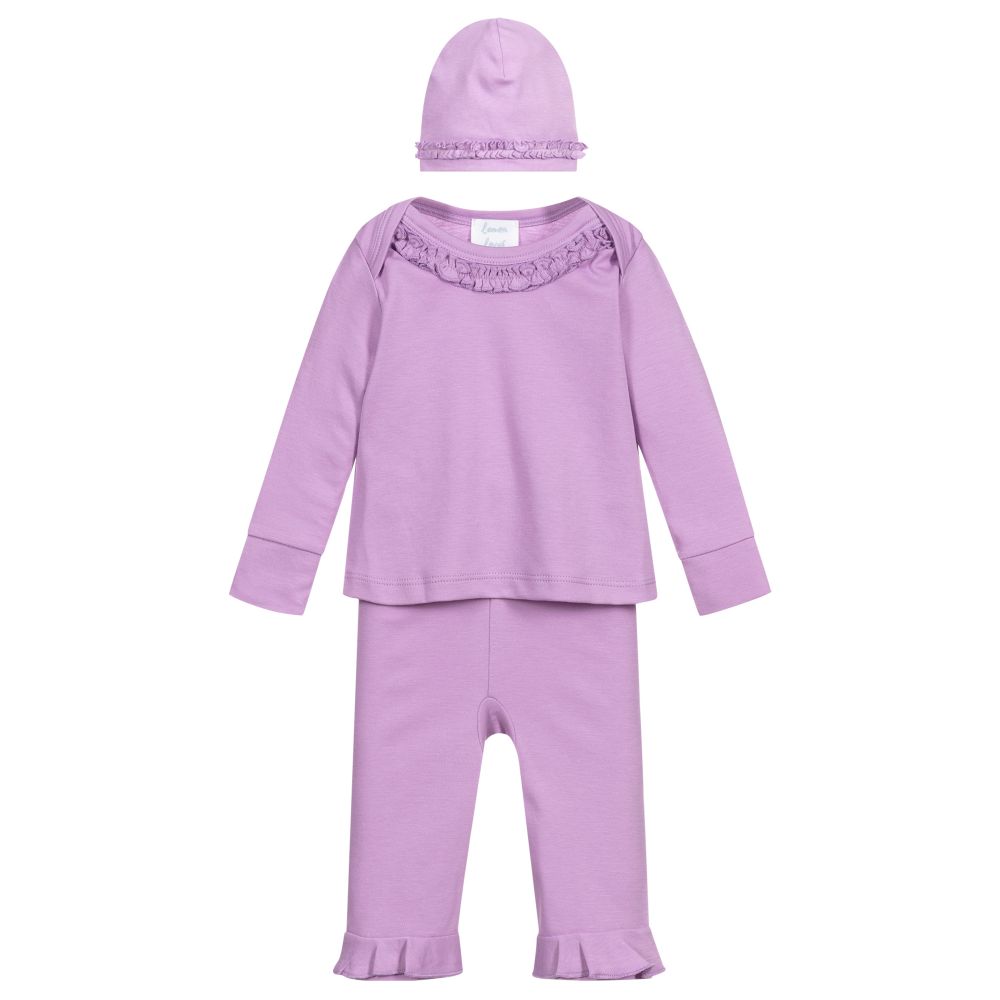 Lemon Loves Layette - Pima Cotton Baby Trouser Set | Childrensalon