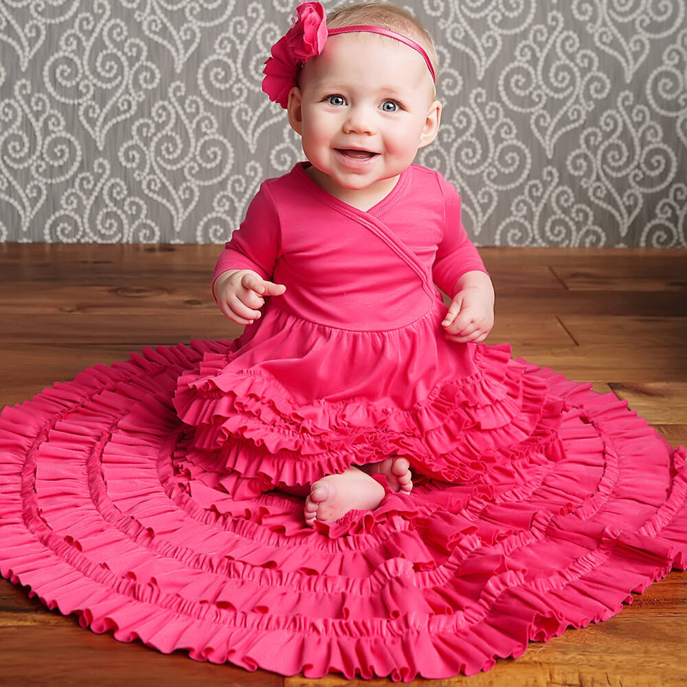 Lemon Loves Layette-Розовое платье из хлопка пима | Childrensalon Outlet