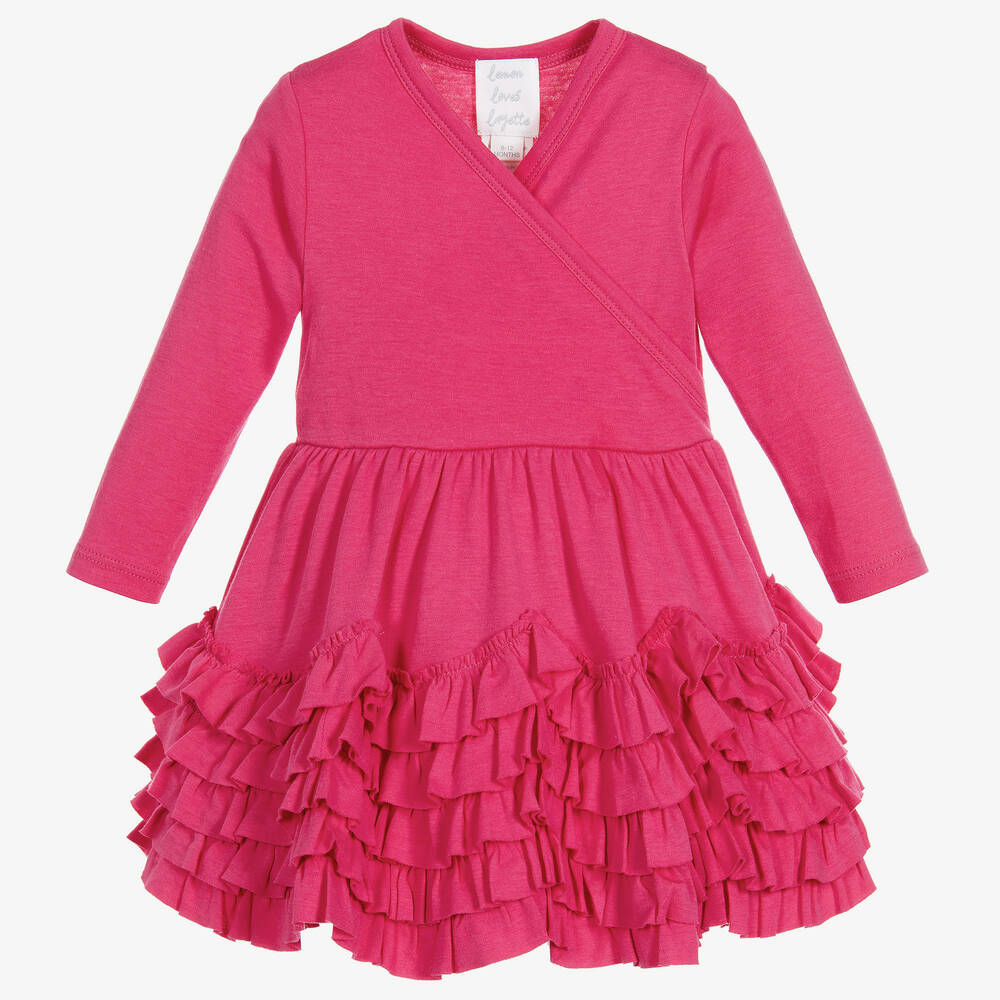 Lemon Loves Layette - Розовое платье из хлопка пима | Childrensalon