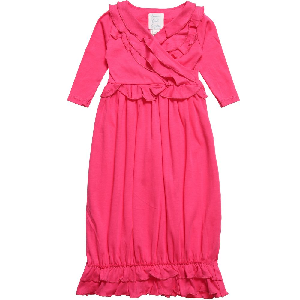 Lemon Loves Layette - Pink Pima Cotton 'Jenna' Day Gown | Childrensalon