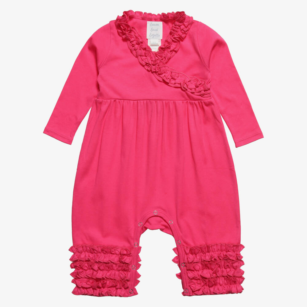 Lemon Loves Layette-Pink Pima Cotton Romper | Childrensalon Outlet