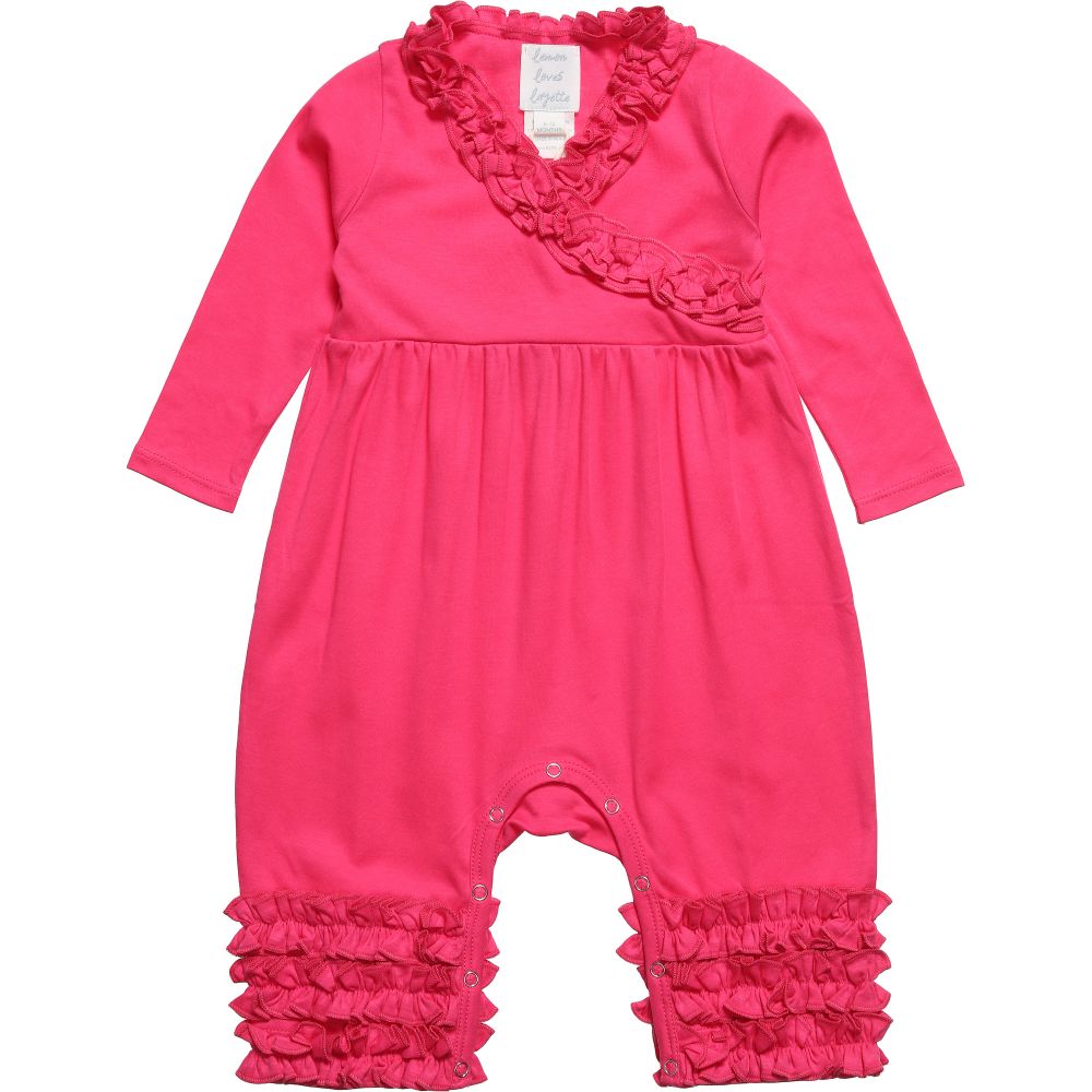 Lemon Loves Layette - Pink Pima Cotton Romper | Childrensalon