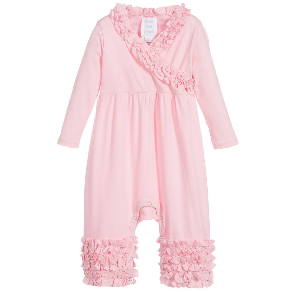 Lemon Loves Layette - Pink Pima Cotton Romper | Childrensalon