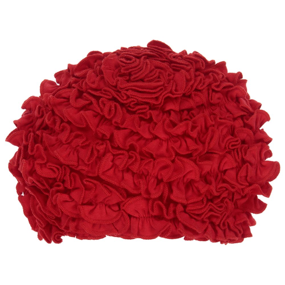 Lemon Loves Layette - Red Pima Cotton Ruffle Hat | Childrensalon