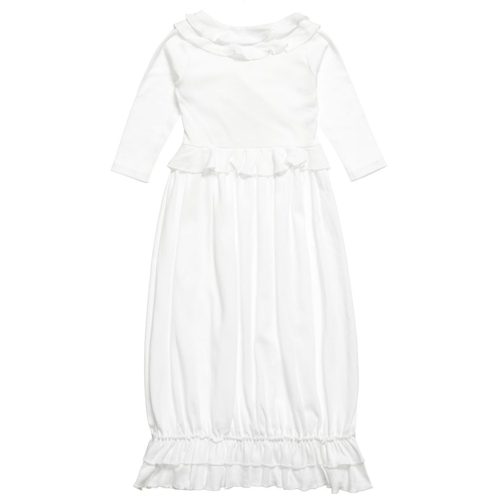 Lemon Loves Layette-White Pima Cotton 'Jenna' Day Gown | Childrensalon Outlet
