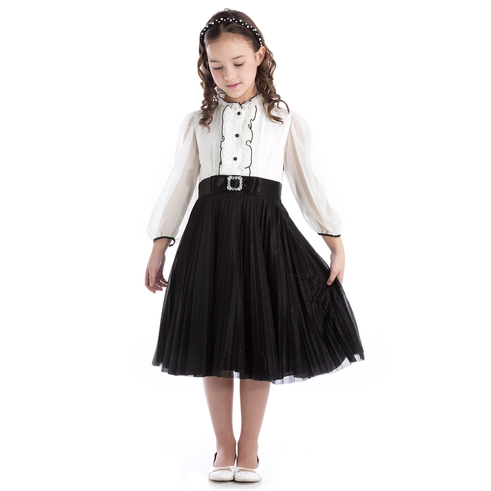 Black and white 2025 dresses for little girls