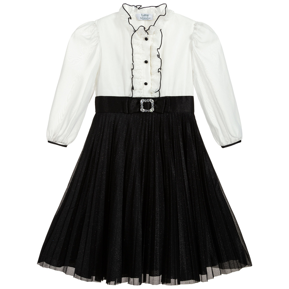 Lesy - Robe noire et blanche Fille | Childrensalon