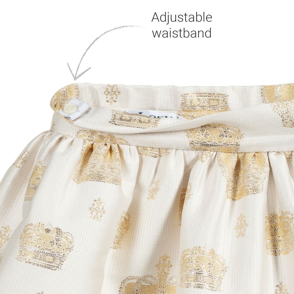 Lesy-Комплект с юбкой цвета золота и слоновой кости для девочек | Childrensalon Outlet