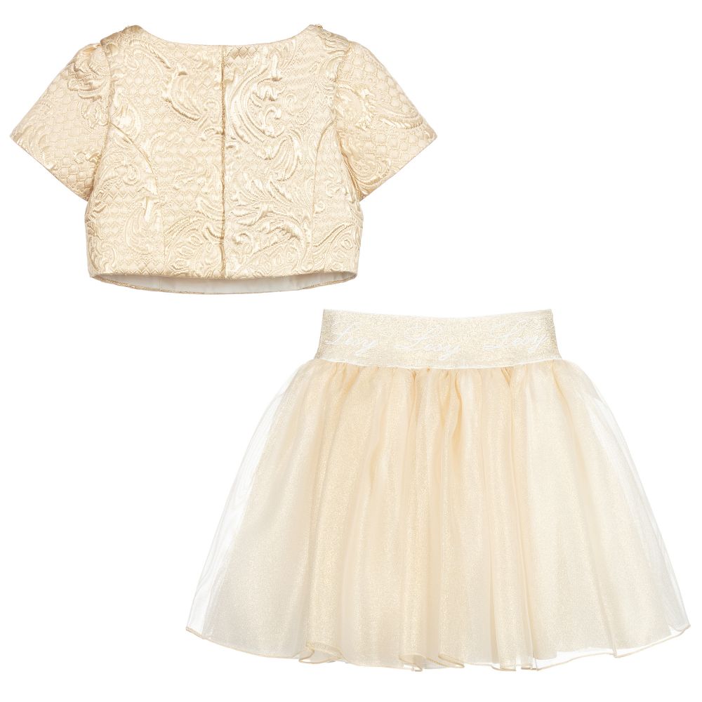 Lesy-Girls Gold Skirt Set | Childrensalon Outlet