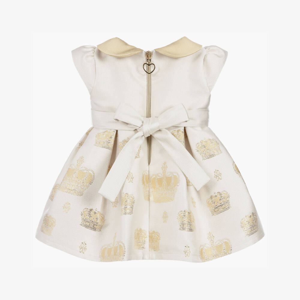 Lesy-Girls Ivory & Gold Dress | Childrensalon Outlet