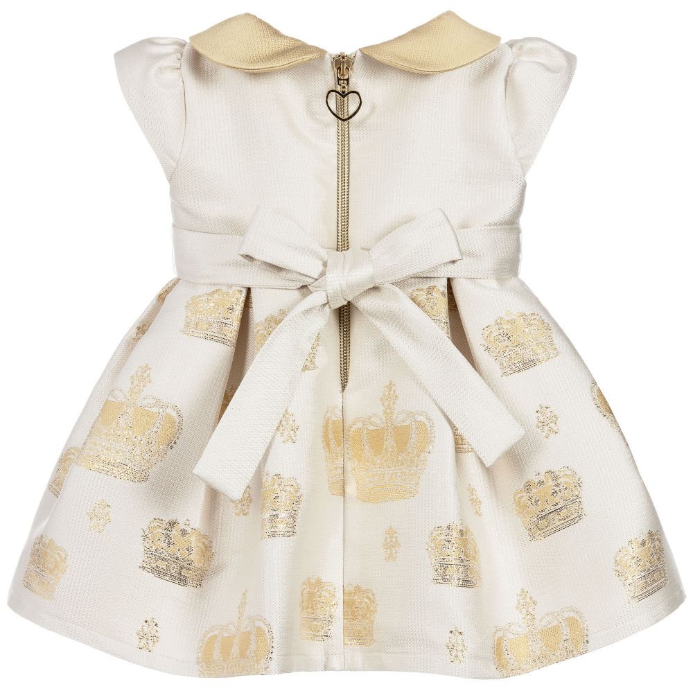 Lesy-Girls Ivory & Gold Dress | Childrensalon Outlet