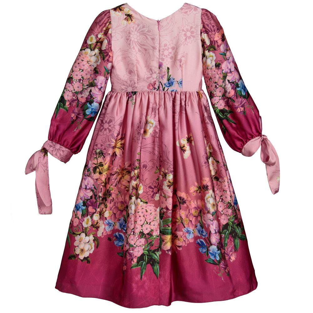 Lesy-Girls Pink Floral Long Dress | Childrensalon Outlet