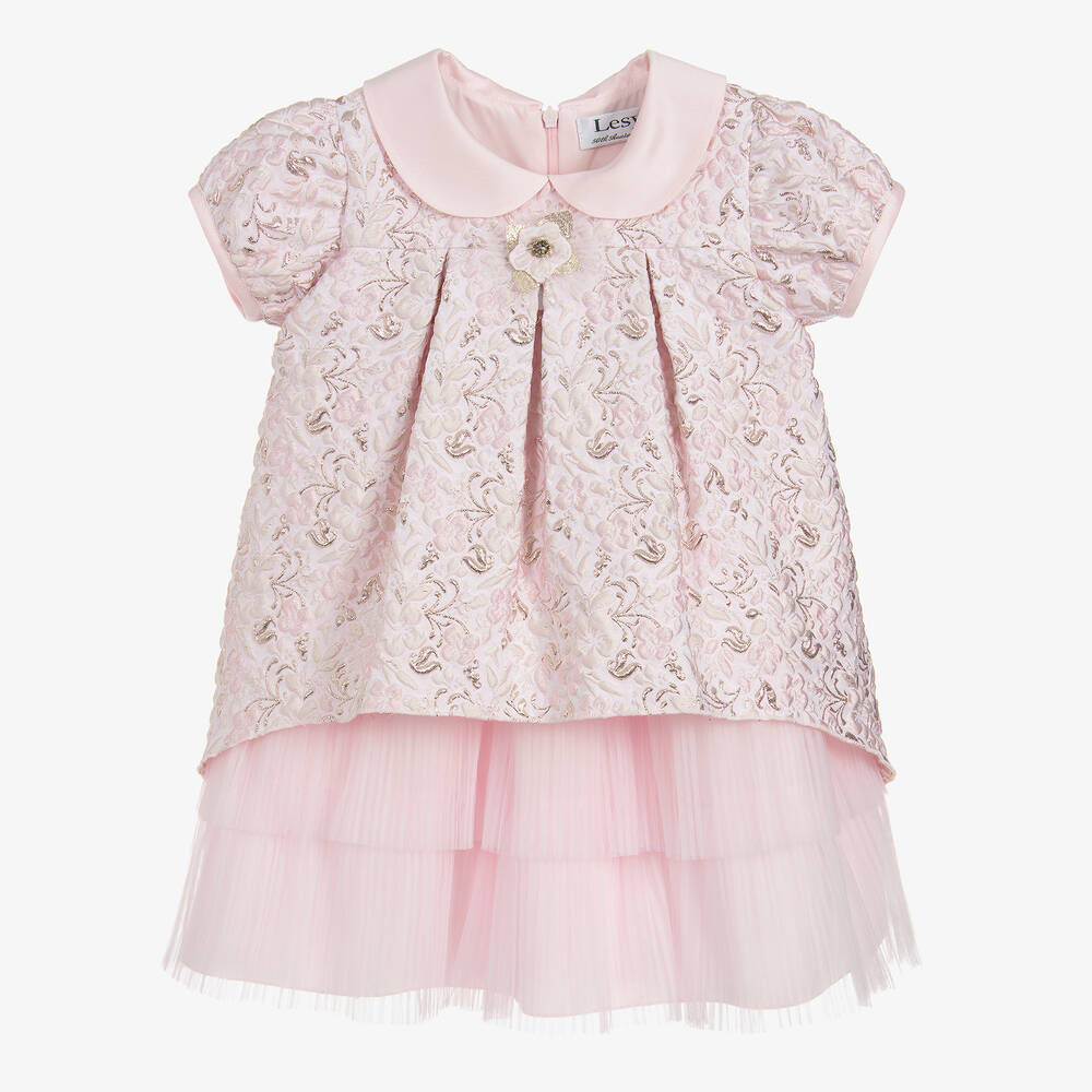 Lesy - Girls Pink & Gold Dress | Childrensalon