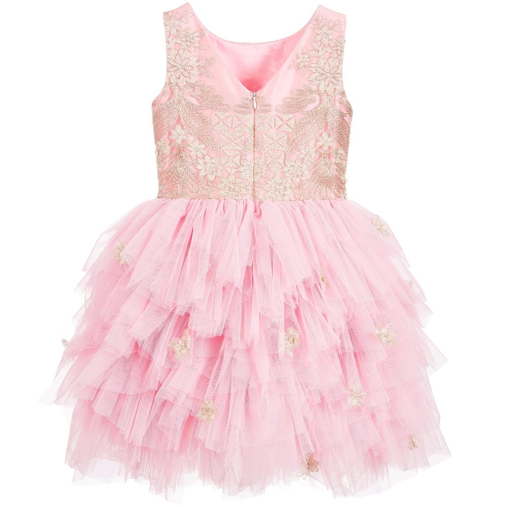 ليزي-فستان تول لون زهري و ذهبي للفتيات | Childrensalon Outlet