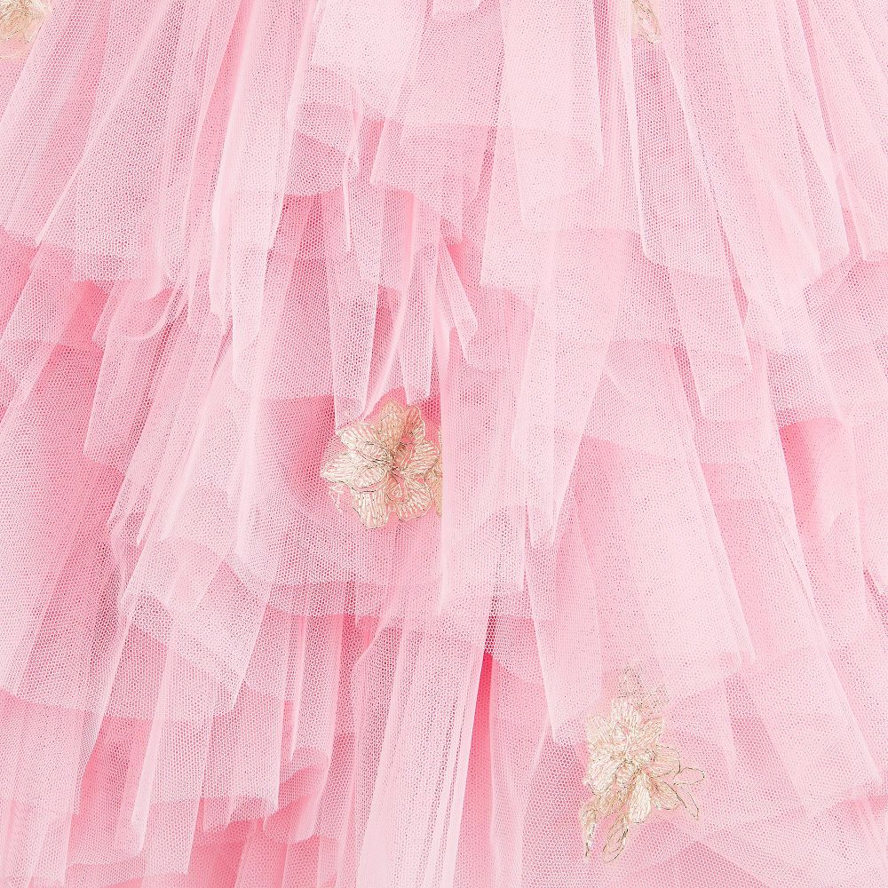 ليزي-فستان تول لون زهري و ذهبي للفتيات | Childrensalon Outlet