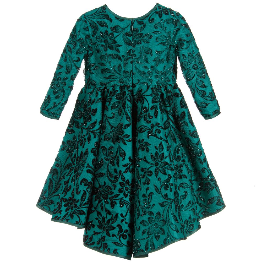 Lesy - Girls Sparkling Green Dress | Childrensalon Outlet