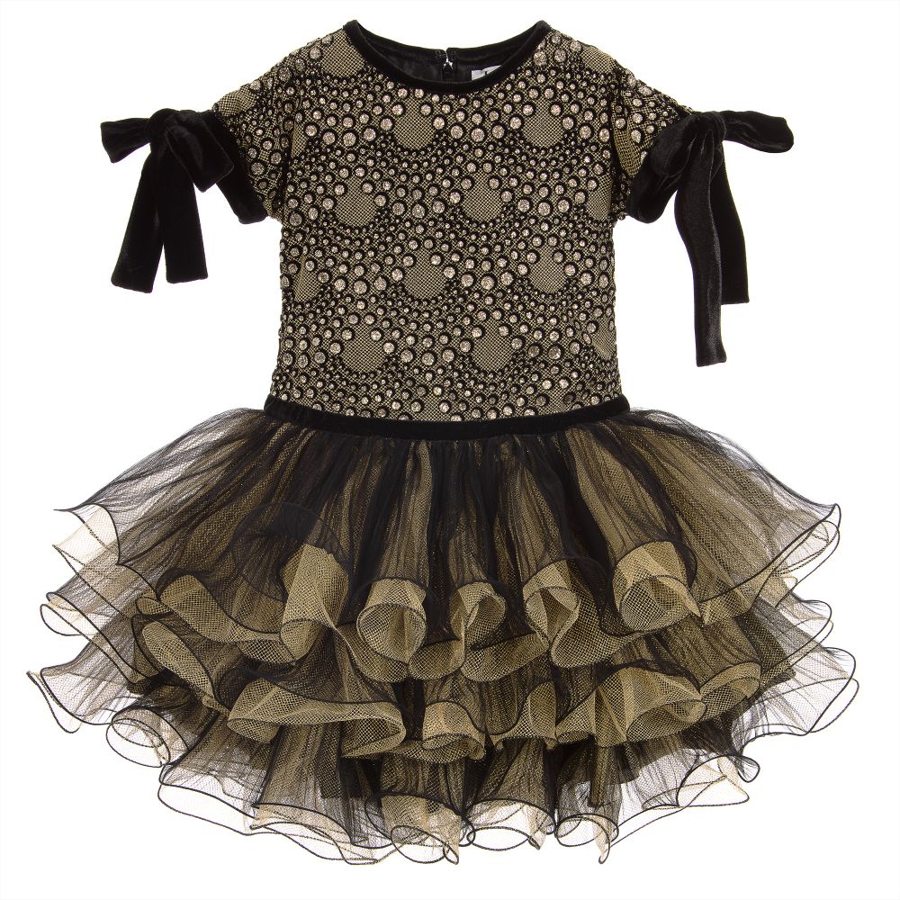 Lesy-Gold & Black Dress | Childrensalon Outlet