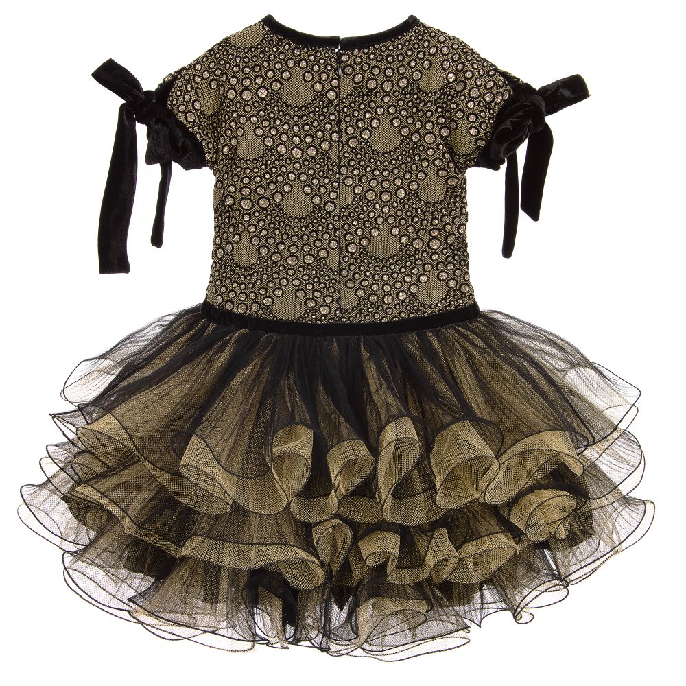 Lesy-Gold & Black Dress | Childrensalon Outlet