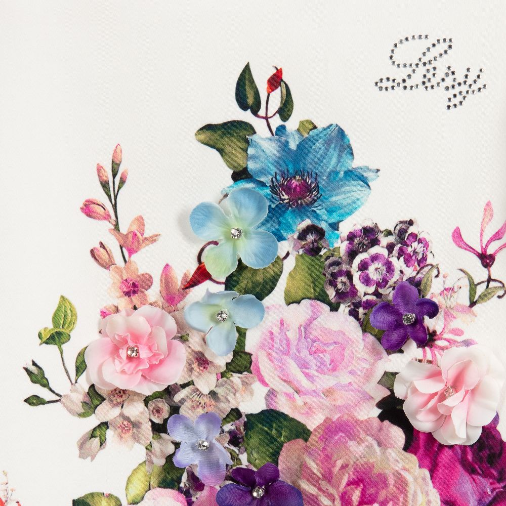 Lesy-Ivory Floral Print Dress | Childrensalon Outlet