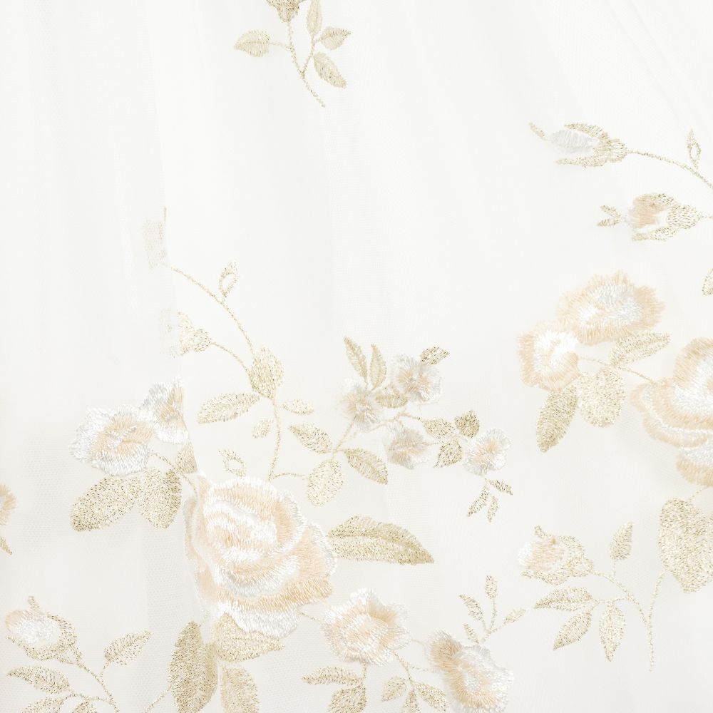 Lesy-Ivory & Gold Tulle Dress | Childrensalon Outlet