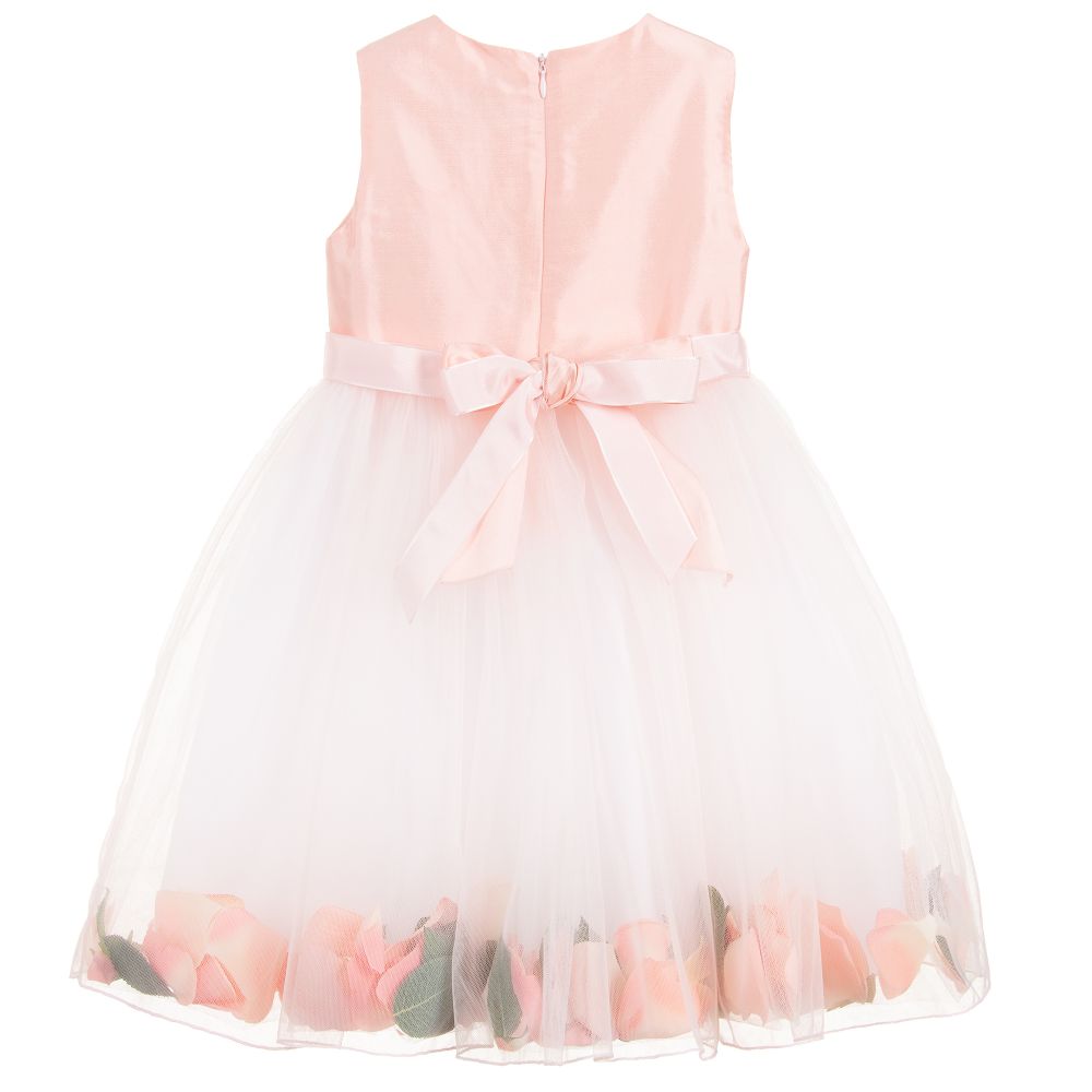Lesy-Luxury Pink Silk Petal Dress | Childrensalon Outlet