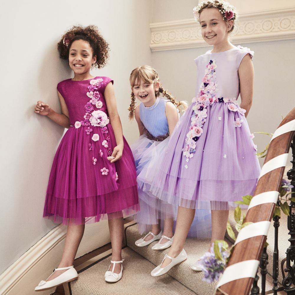 Girls purple tulle dress store