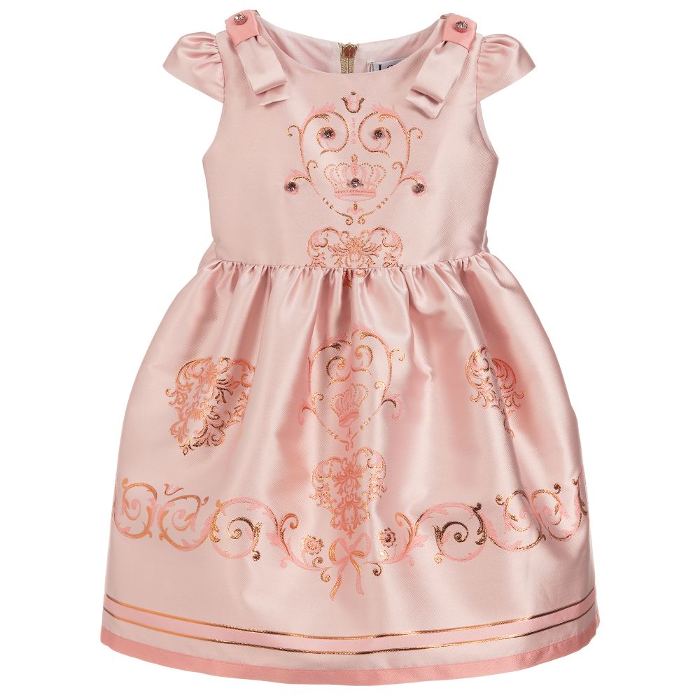 Lesy - Pink Jacquard Dress  | Childrensalon