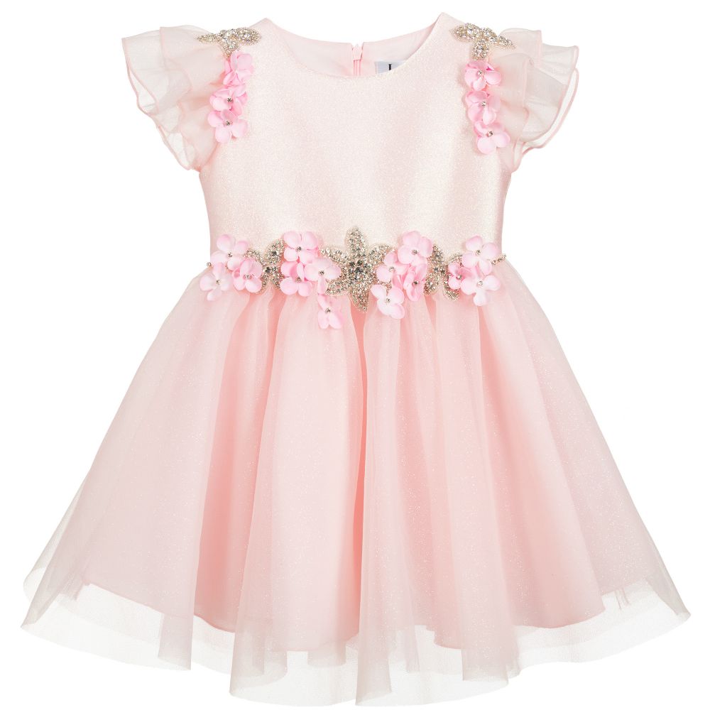 Lesy - Pink Tulle & Diamanté Dress | Childrensalon