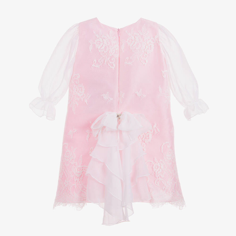 Lesy-Pink & White Lace Dress | Childrensalon Outlet