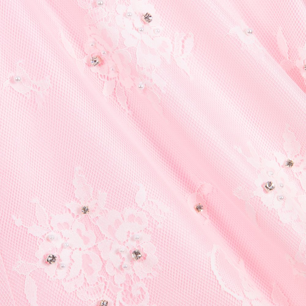 Lesy-Pink & White Lace Dress | Childrensalon Outlet