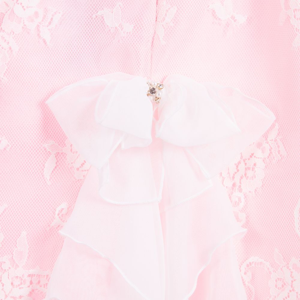 Lesy-Pink & White Lace Dress | Childrensalon Outlet