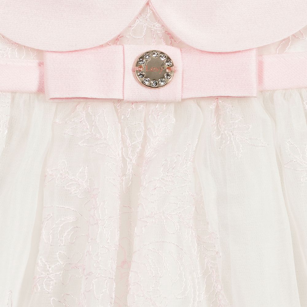 Lesy-Шелковое платье бело-розового цвета | Childrensalon Outlet