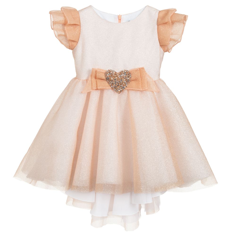Lesy - Rose Gold Sparkly Tulle Dress | Childrensalon