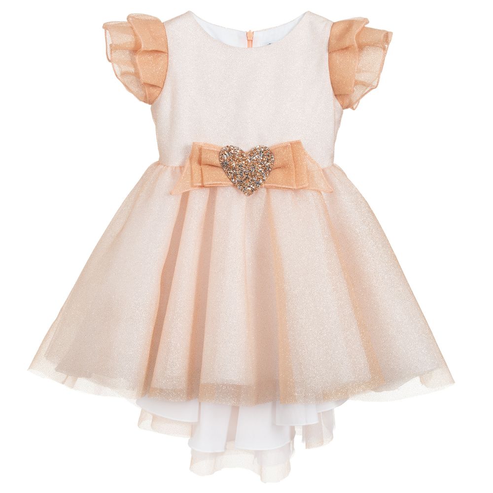 Lesy-Rose Gold Sparkly Tulle Dress | Childrensalon Outlet