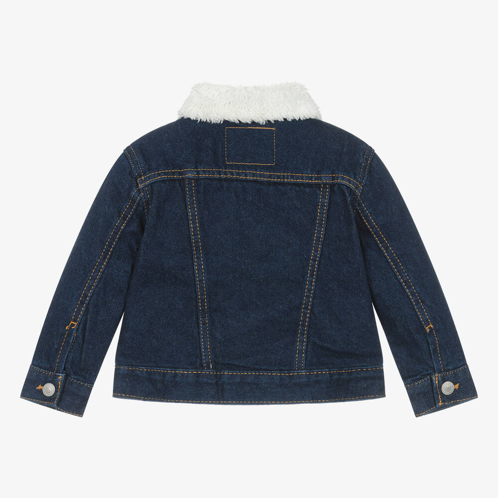 Boys fleece lined denim jacket new arrivals