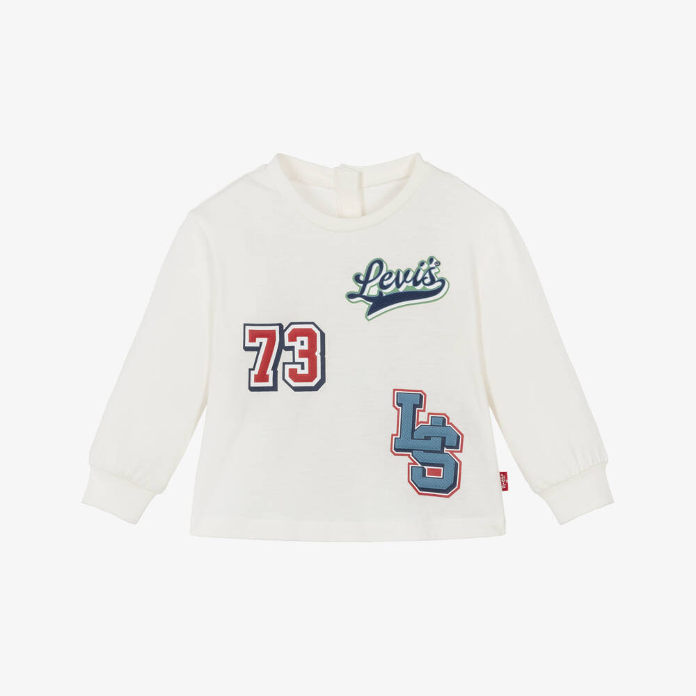 Levi's-Baby Boys White Cotton Logo Top | Childrensalon Outlet