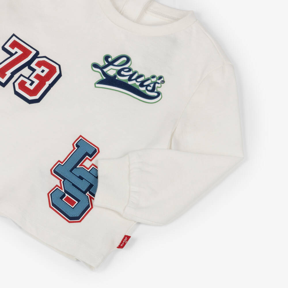 Levi's-Baby Boys White Cotton Logo Top | Childrensalon Outlet