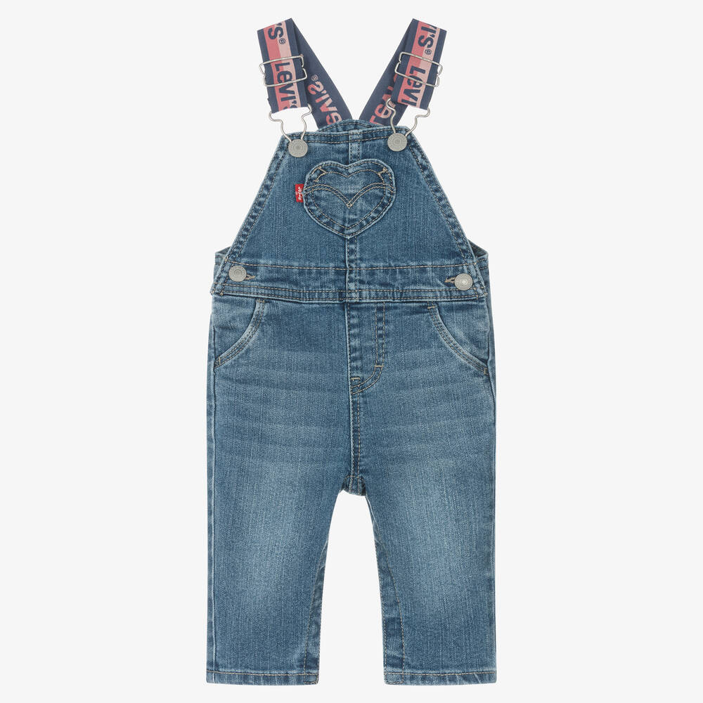 Levi's-Baby Girls Blue Denim Dungarees | Childrensalon Outlet