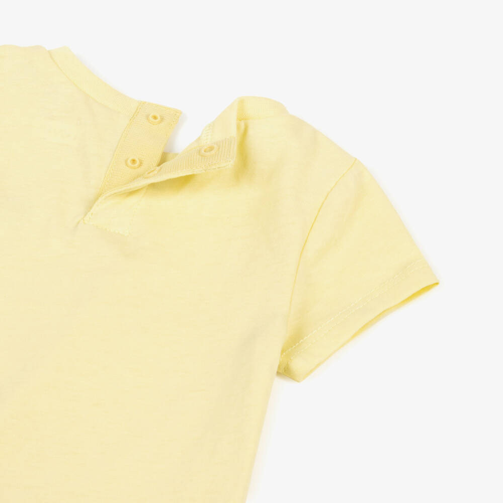 Levi's-Baby Girls Pastel Yellow Batwing Logo Cotton T-Shirt | Childrensalon Outlet
