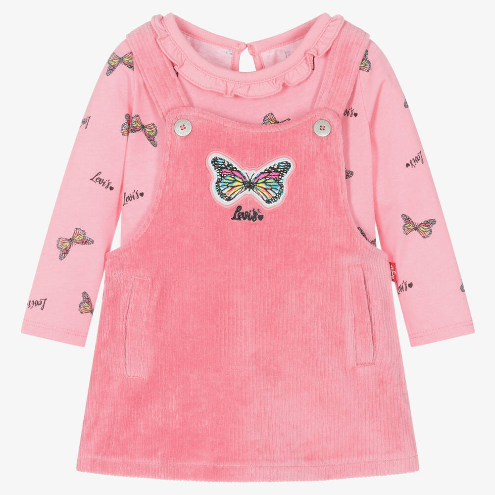 Levi's - Baby Girls Pink Cotton Dress Set | Childrensalon