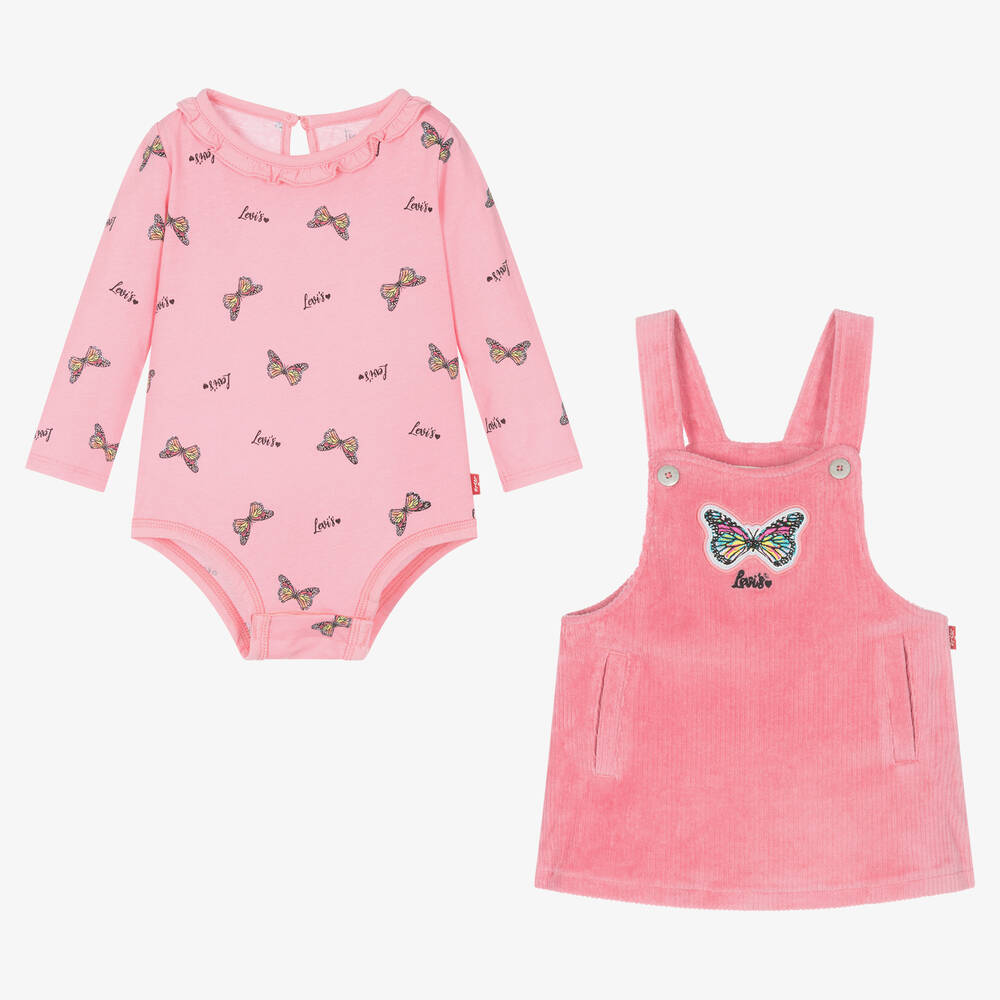 Levi s Ensemble robe rose en coton b b