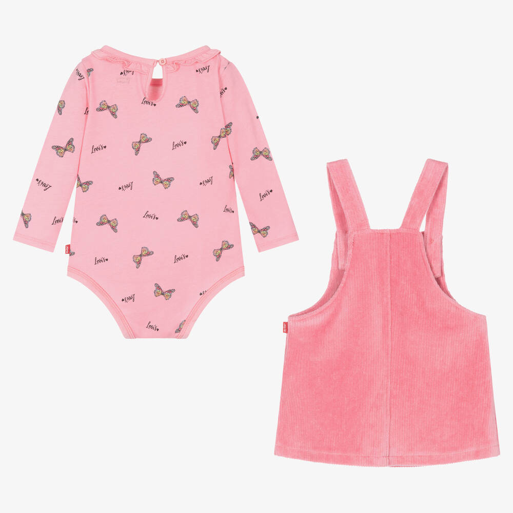 Levi s Baby Girls Pink Cotton Dress Set Childrensalon Outlet