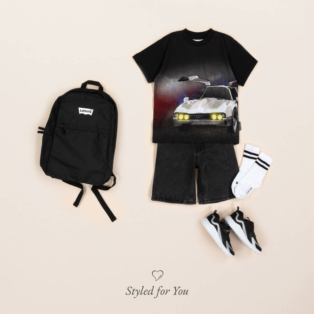 Levi's-Black Canvas Batwing Logo Backpack (46cm) | Childrensalon Outlet