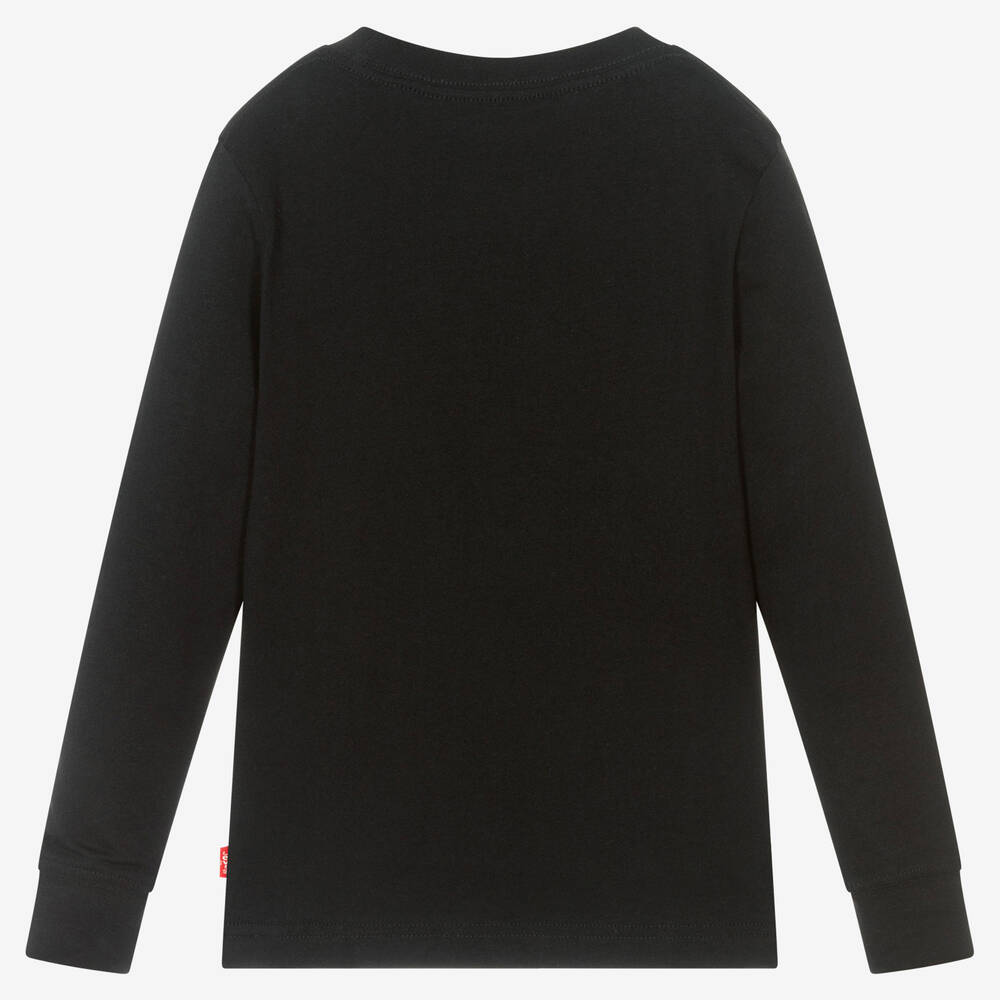 Levi's-Black Cotton Gradient Logo Top | Childrensalon Outlet