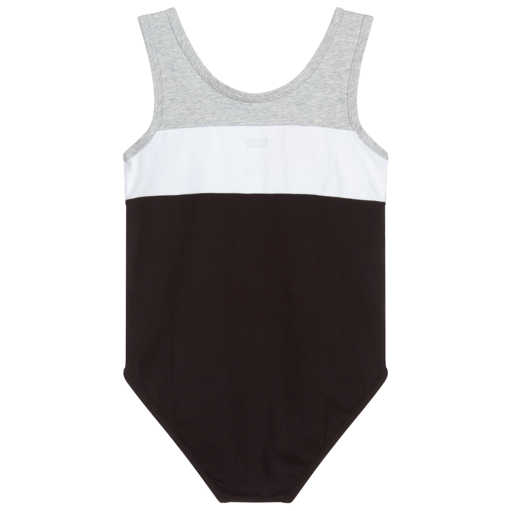 Levi's-Black & Grey Logo Bodysuit | Childrensalon Outlet