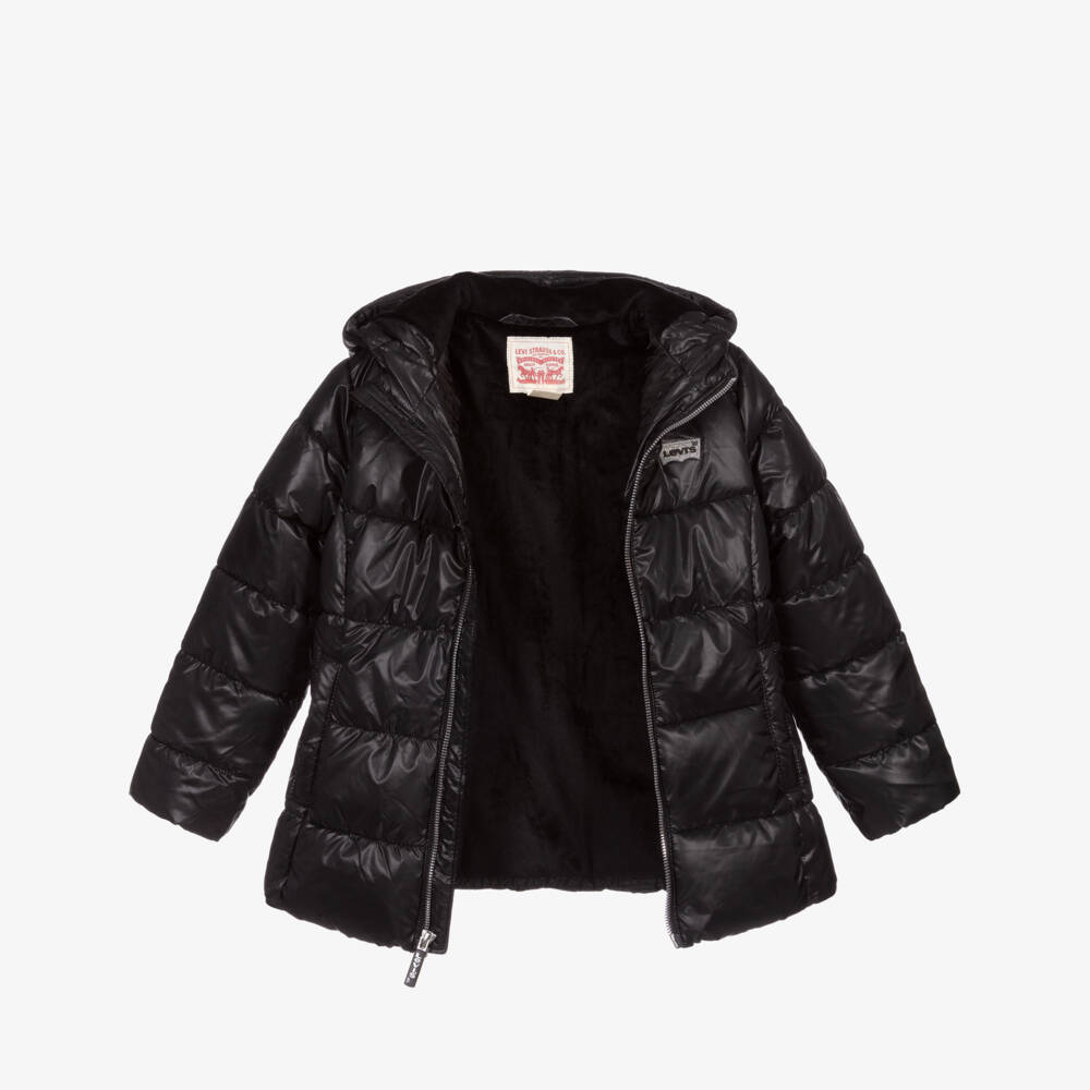 Levi's-Black Padded Puffer Coat | Childrensalon Outlet