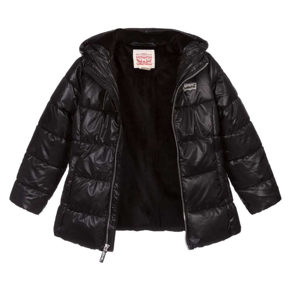 Levi's-Black Padded Puffer Coat | Childrensalon Outlet