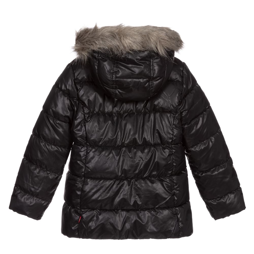 Levi black shop fur jacket
