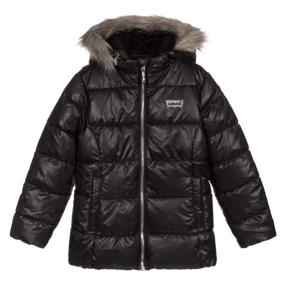 Levi's-Black Padded Puffer Coat | Childrensalon Outlet