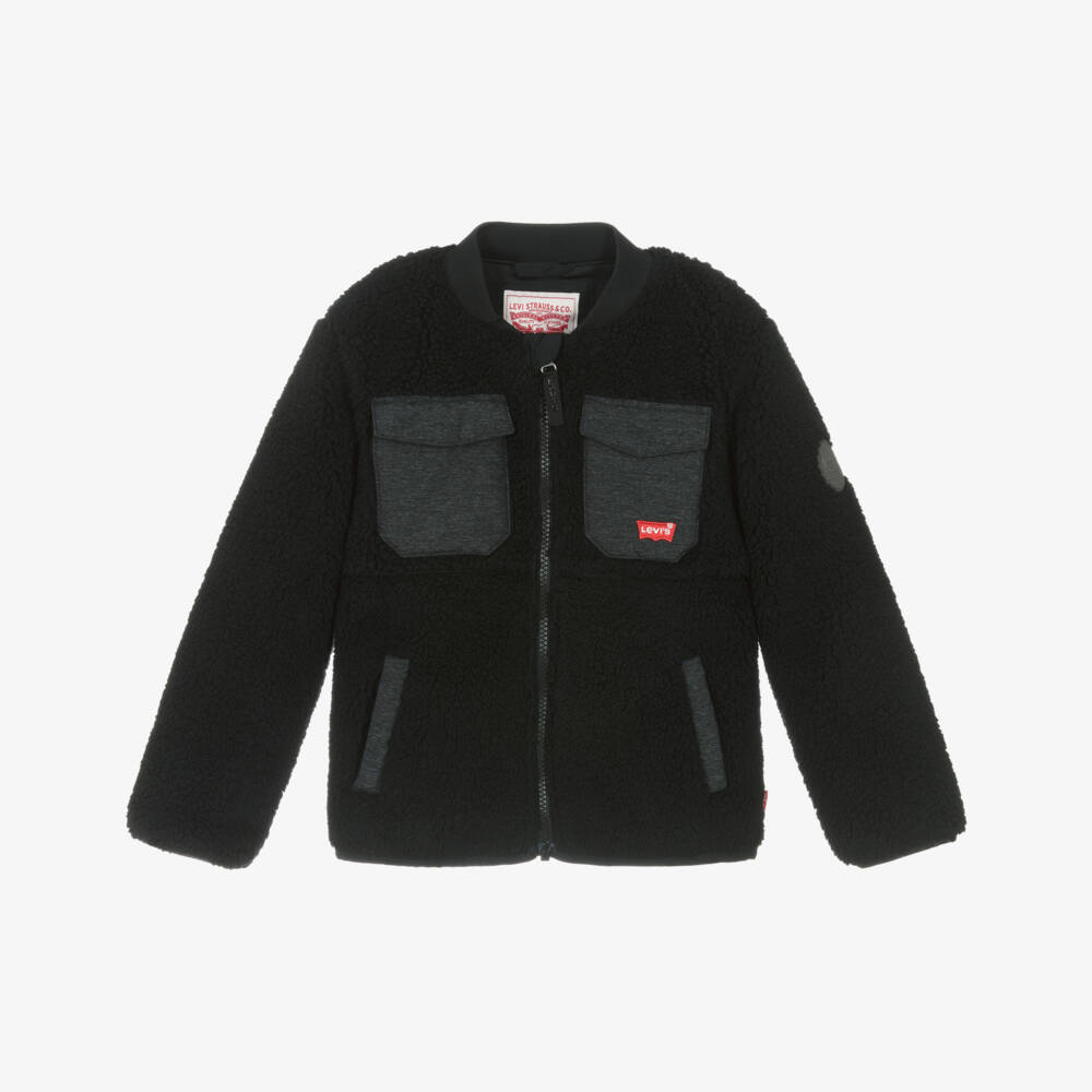 Levi's-Black Sherpa Jacket | Childrensalon Outlet